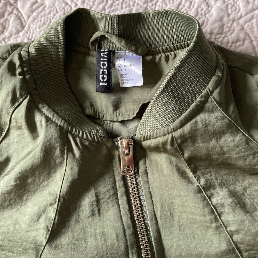 H&M Khaki Green Zip-Up Jacket